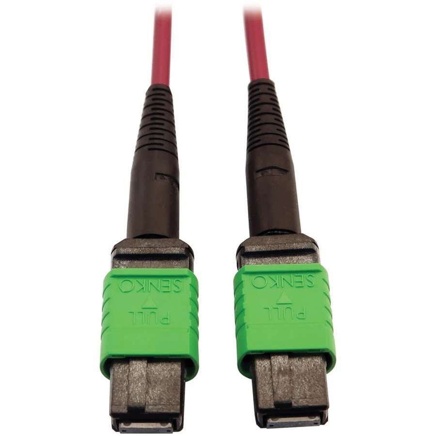 Eaton Tripp Lite Series 400G Multimode 50/125 OM4 Plenum-Rated Fiber Optic Cable, 16F MTP/MPO-APC (F/F), Magenta, 3 m