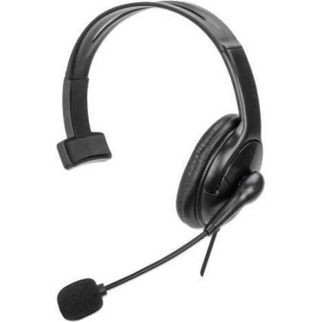 Manhattan Wired Over-the-head Mono Headset - Black