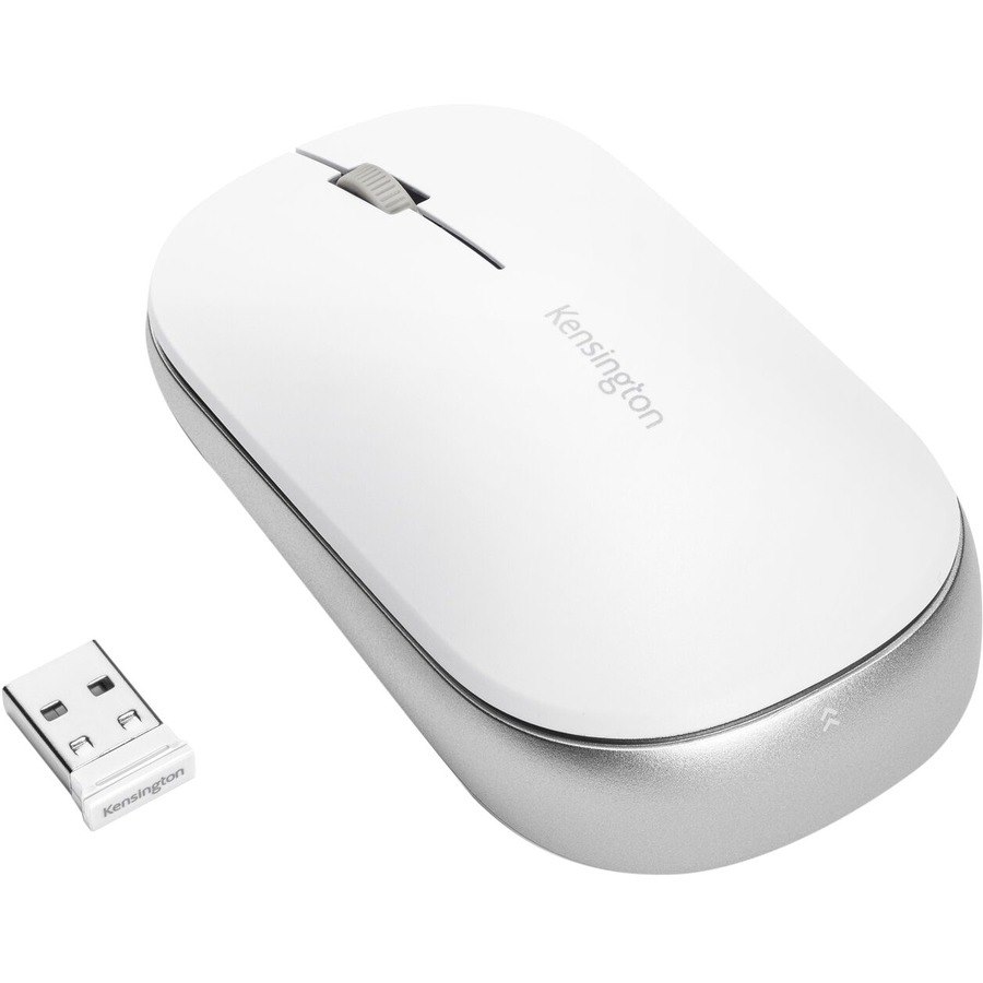 Kensington SureTrack Mouse - Bluetooth/Radio Frequency - USB 2.0 - Optical - 3 Button(s) - White - 1 - TAA Compliant