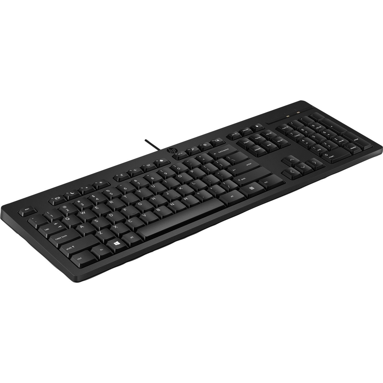 HP 125 Keyboard - Cable Connectivity - USB Interface - Black