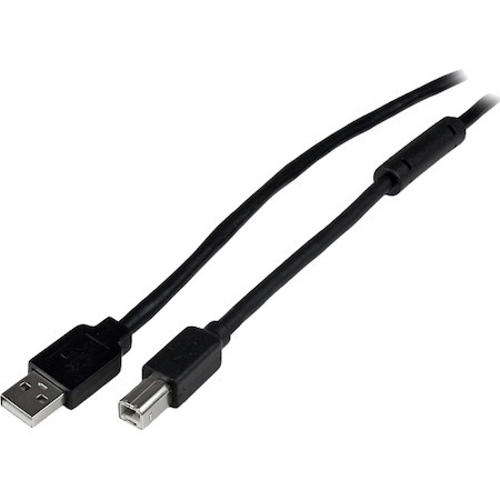 StarTech.com 65ft (20m) Active USB 2.0 A to B Cable, Long USB Cable, USB Printer Cable, 1x USB A (M), 1x USB B (M), Black