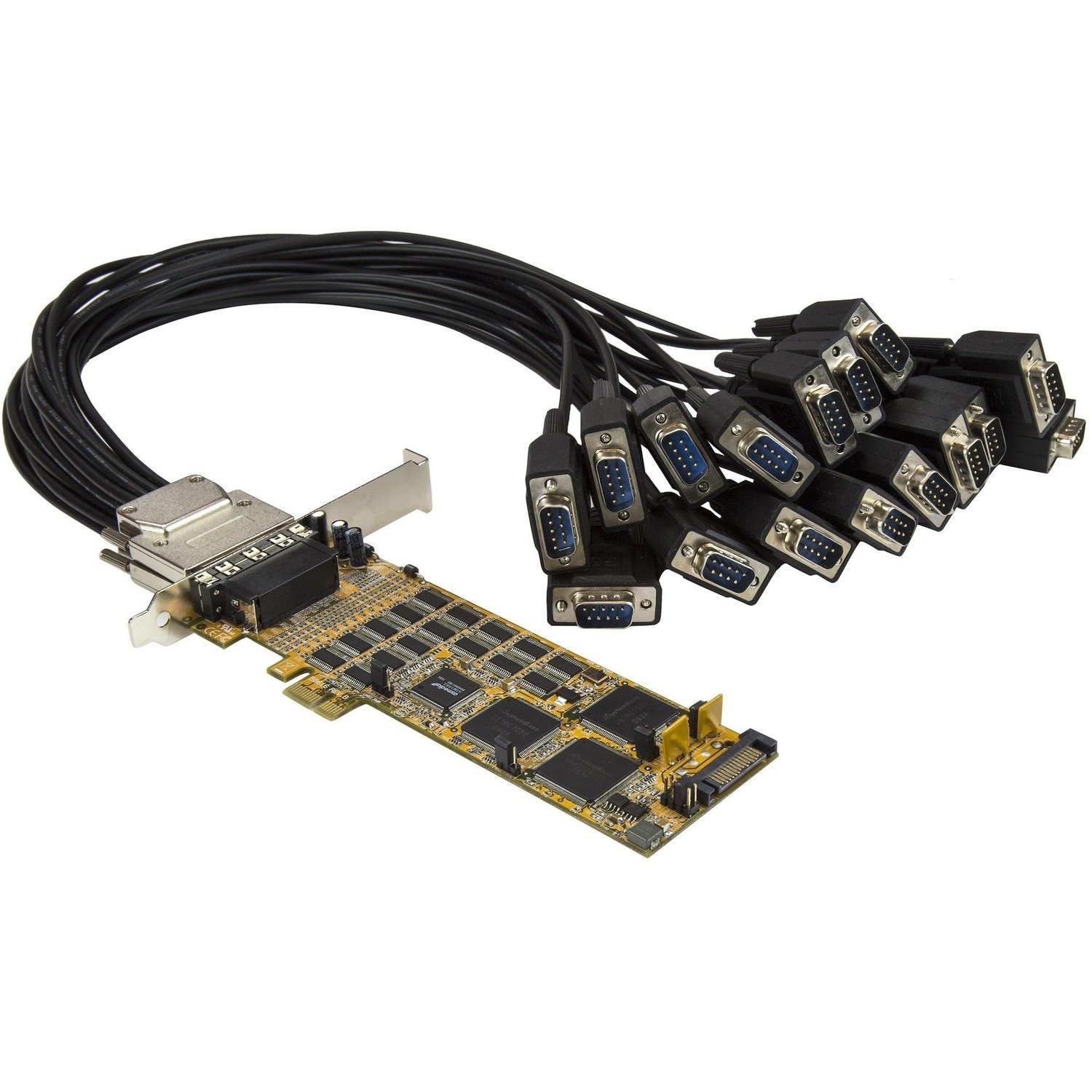 StarTech.com 16 Port PCI Express Serial Card, Low-Profile, High-Speed PCIe Serial Card with 16 DB9 RS232 Ports, TAA