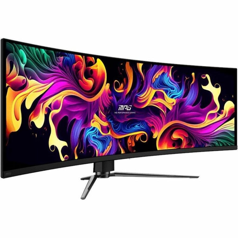 MSI MPG 491CQPX QD-OLED 49" Class Dual Quad HD (DQHD) Curved Screen Gaming OLED Monitor - 32:9 - Metallic Black