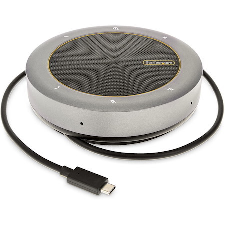 StarTech.com USB-C Speakerphone Docking Station, Mini Portable Conference Speaker/Audio Dock, VGA/4K HDMI, USB Hub, Teams/Zoom/Softphone