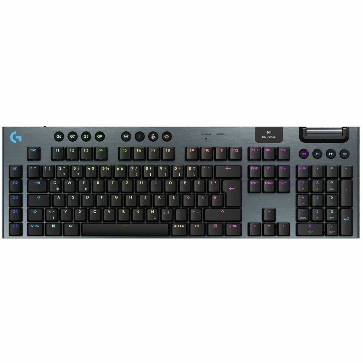 Logitech G G915 X LIGHTSPEED Gaming Keyboard - Wired/Wireless Connectivity - USB Interface - RGB LED - English (UK) - QWERTY Layout - Black