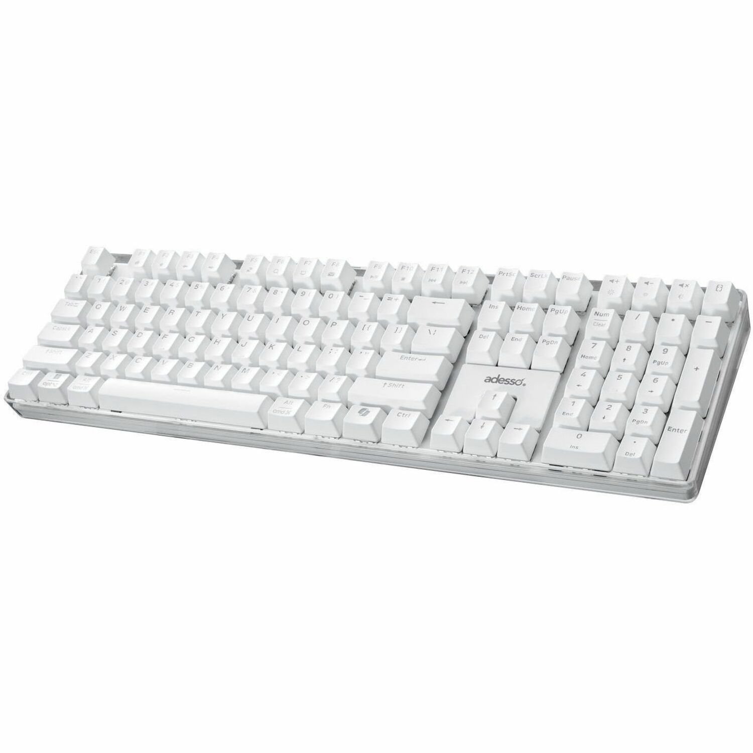 Adesso EasyTouch 680 Keyboard - Cable Connectivity - USB Type C Interface - LED - English (US) - White