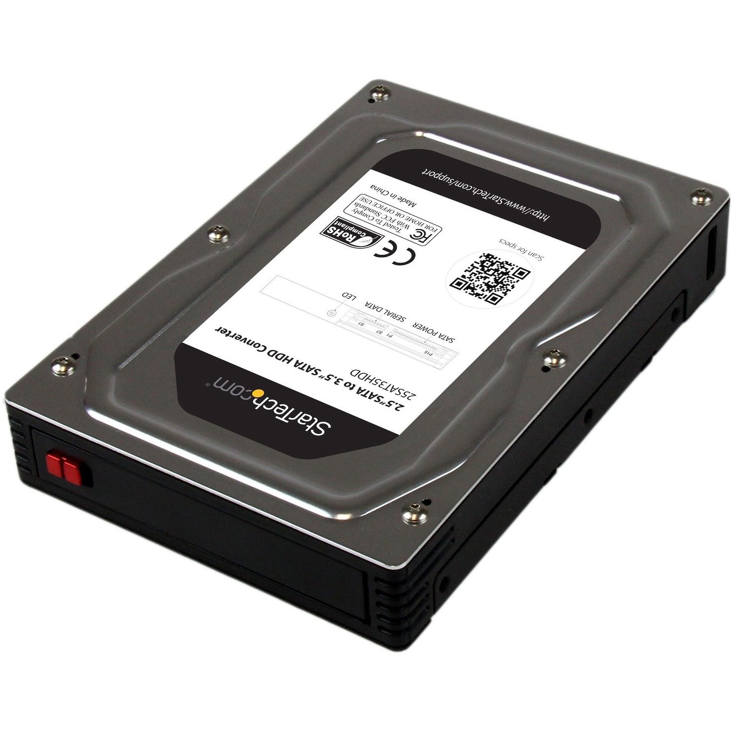 StarTech.com 2.5" to 3.5" SATA Aluminum Hard Drive Adapter Enclosure with SSD / HDD Height up to 12.5mm