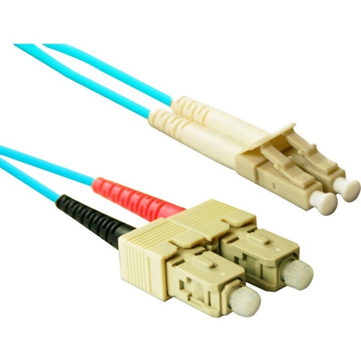 ENET SC to LC 50/125 10G Aqua Multimode Duplex 12 Meter Fiber Cable