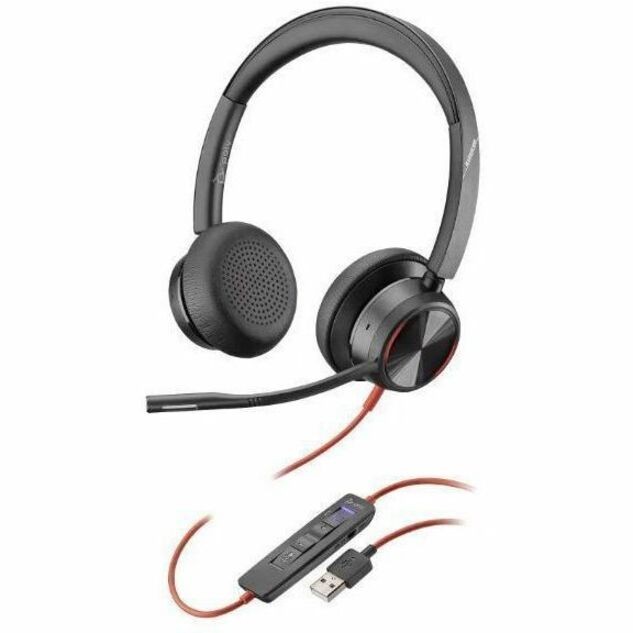 Poly Blackwire 8225 Wired On-ear Stereo Headset - Black