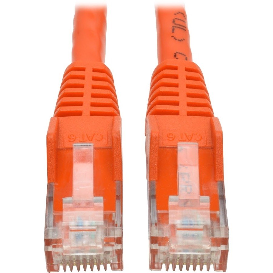 Eaton Tripp Lite Series Cat6 Gigabit Snagless Molded (UTP) Ethernet Cable (RJ45 M/M), PoE, Orange, 1 ft. (0.31 m)