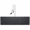Dell Wired Collaboration KB525C Keyboard - Cable Connectivity - USB Type C, USB Type A Interface - English (US) - Black