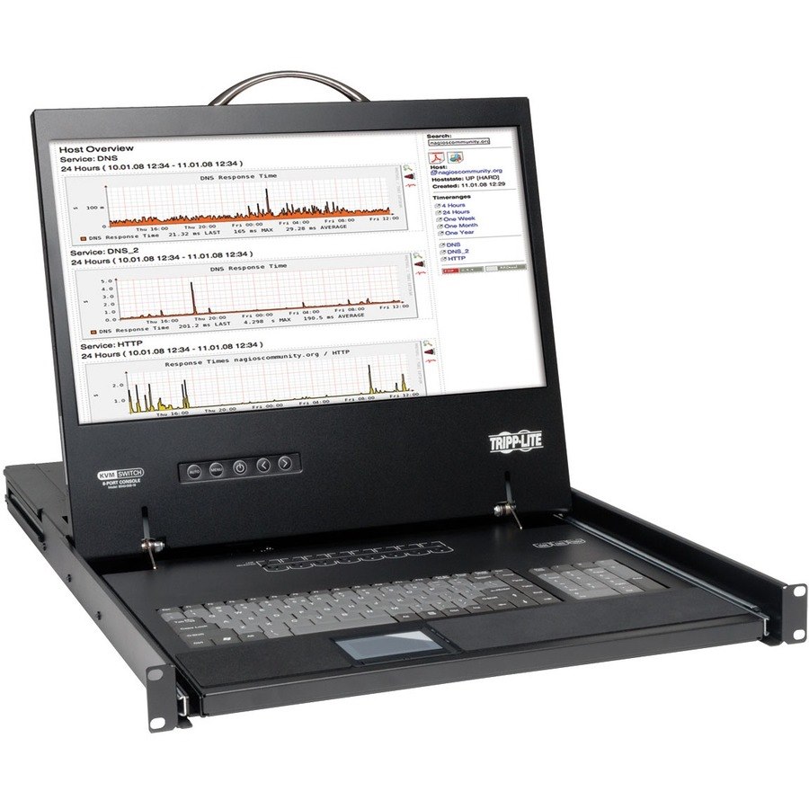 Eaton Tripp Lite Series NetController 8-Port 1U Rack-Mount Console KVM Switch with 19-in. LCD, TAA