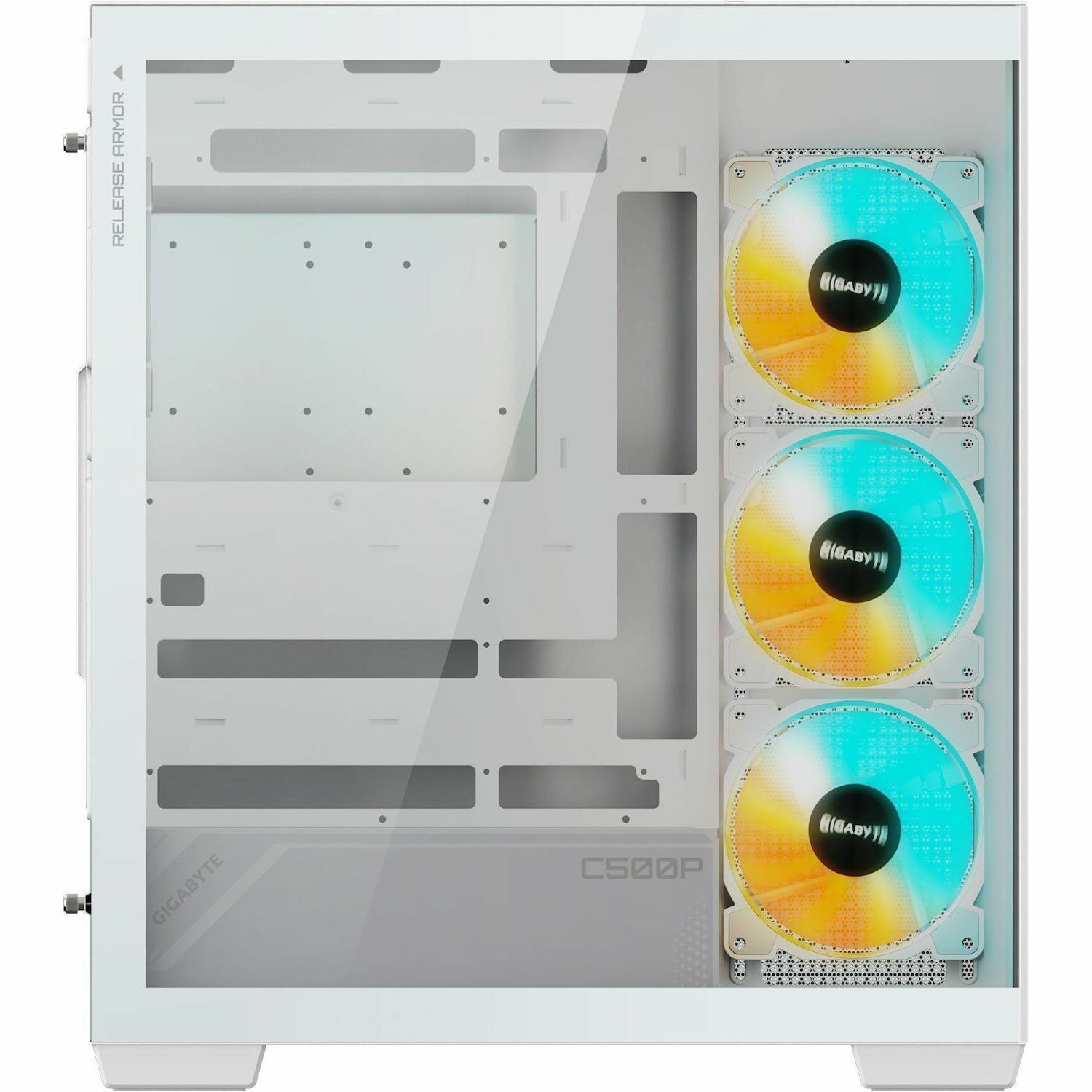 GIGABYTE Gaming Computer Case - Mini ITX, Micro ATX, ATX Motherboard Supported - Mid-tower - Tempered Glass, Steel, Plastic, Glass - White
