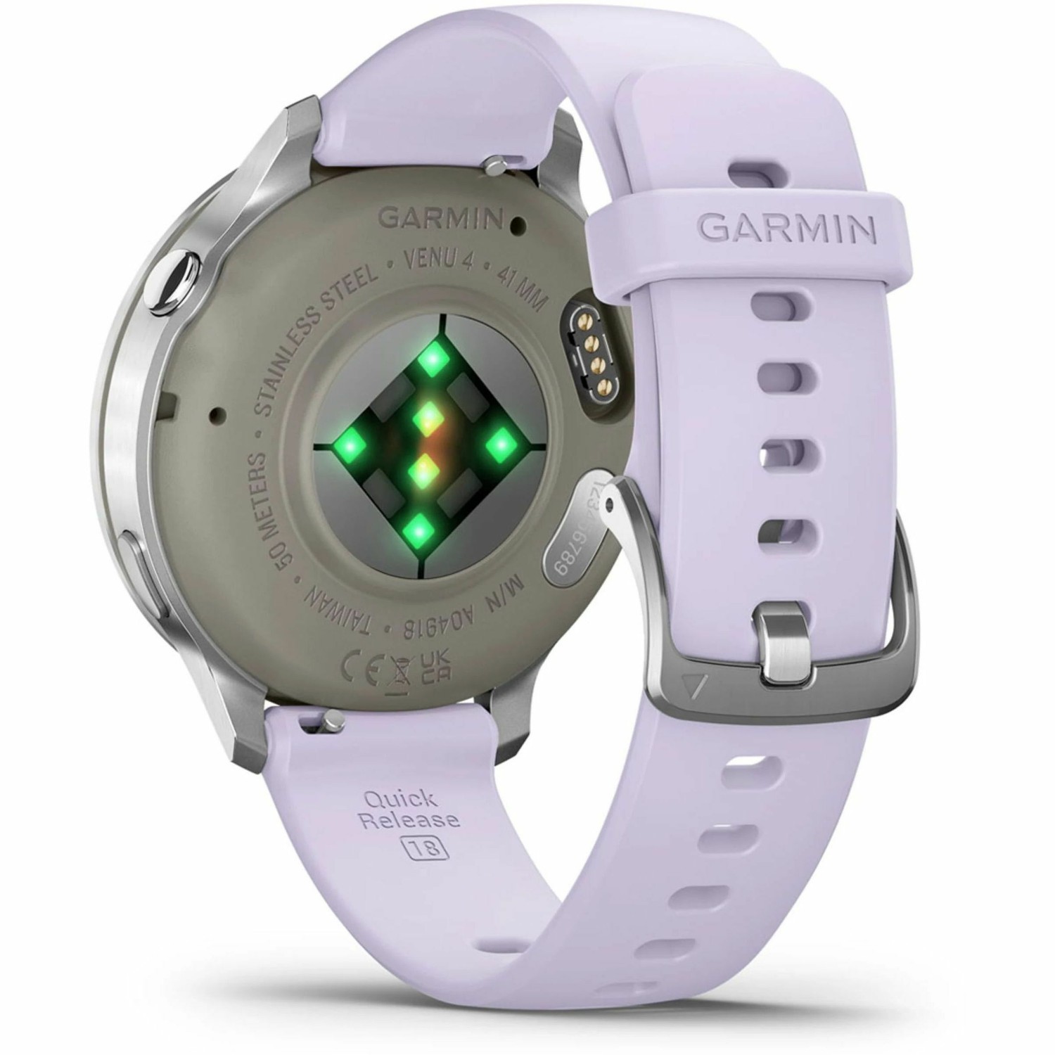 Garmin Venu 4 - 41 mm Silver with Periwinkle Silicone Band