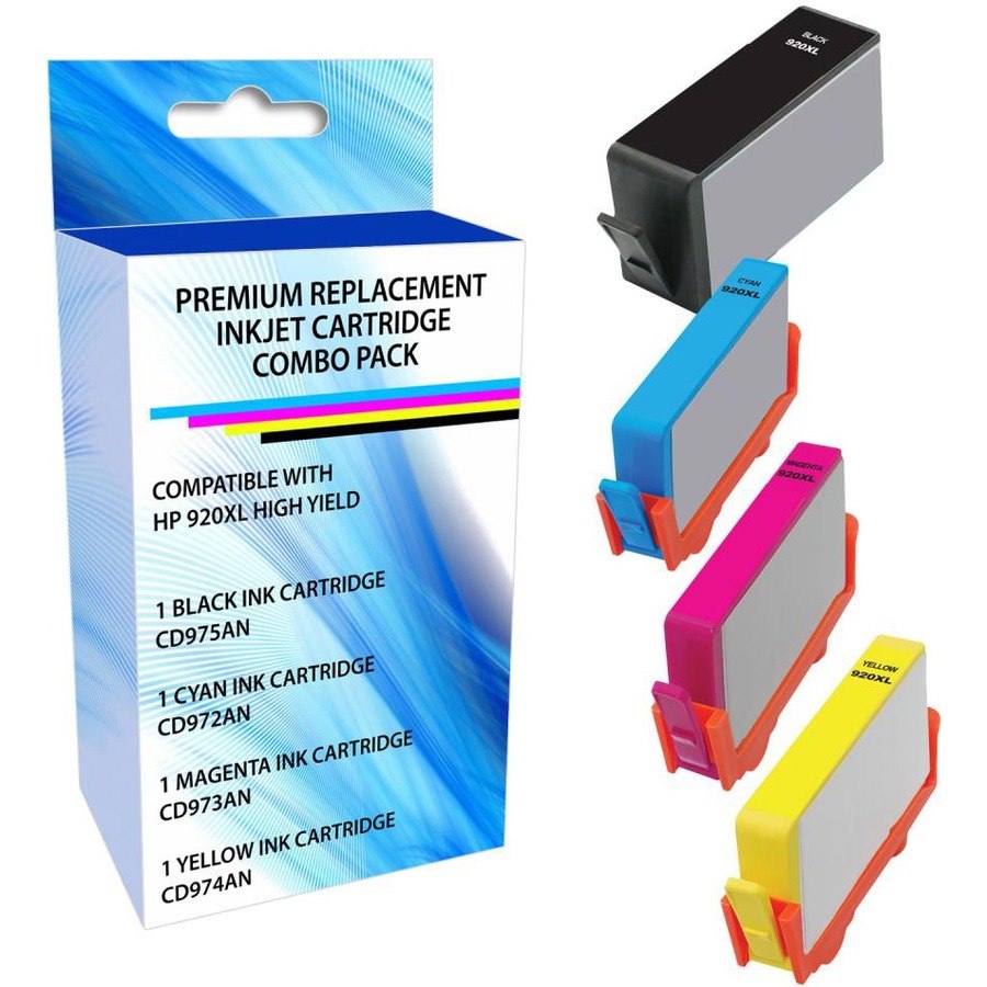 eReplacements C2N92A-ER Remanufactured Ink Cartridge Replacement for HP 920XL High Yield Black/Cyan/Magenta/Yellow Combo Pack