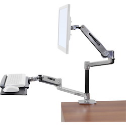 Ergotron WorkFit-LX Desk Mount for Flat Panel Display, Keyboard, Mouse - Polished Aluminum