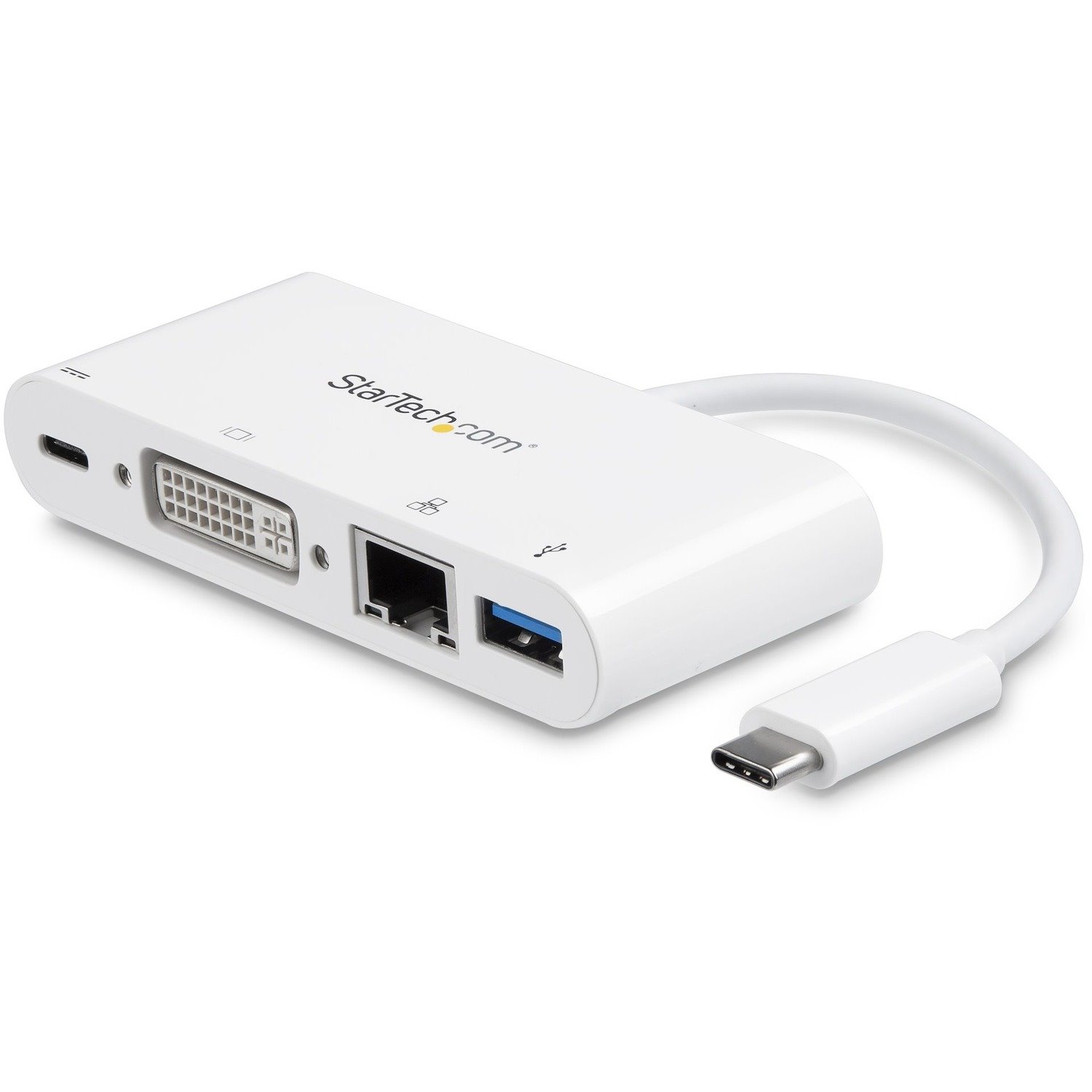 StarTech.com USB-C Multiport Adapter for Laptops - Power Delivery - DVI - GbE - USB 3.0