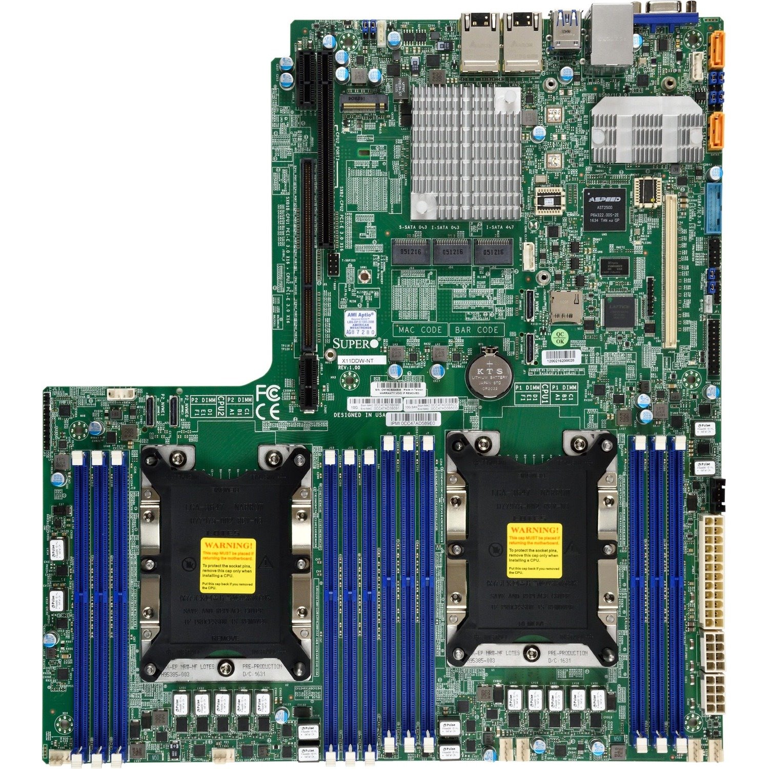 Supermicro X11DDW-NT Server Motherboard - Intel C622 Chipset - Socket P LGA-3647 - Proprietary Form Factor