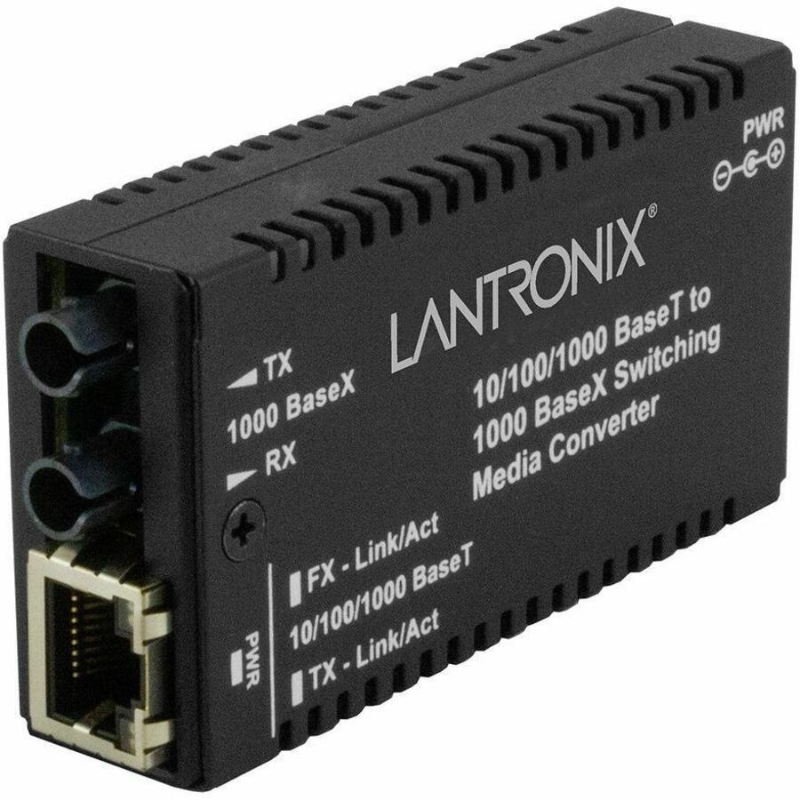 Lantronix M/GE-PSW-SX-01(ST) Transceiver/Media Converter