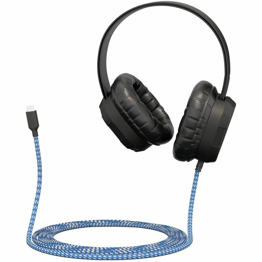 Extreme Headphone w/braided cable, (No volume control, no mic) w/USB-C connector (Black)