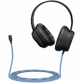 MAXCases Extreme Headphone w/braided cable, (No volume control, no mic) w/USB-C connector (Black)