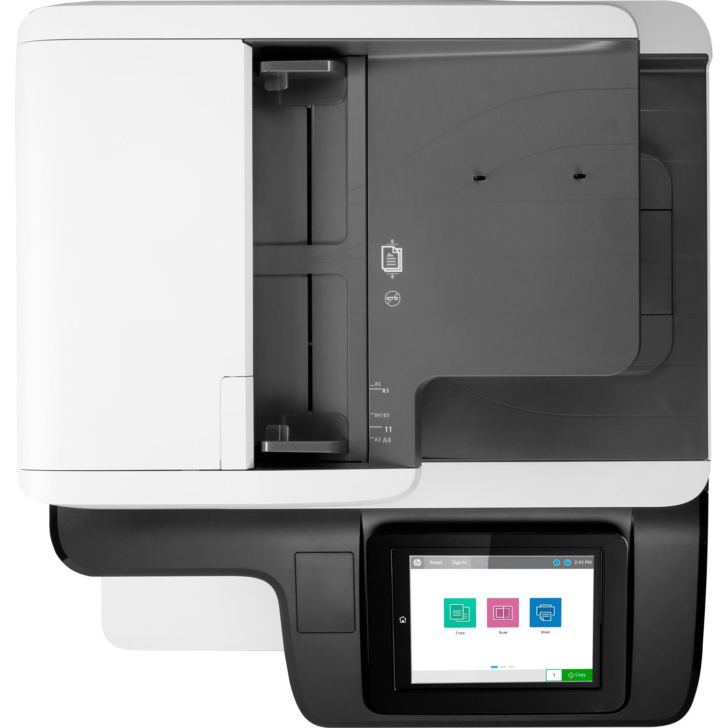 HP LaserJet M776 M776dn Laser Multifunction Printer-Color-Copier/Scanner-46 ppm Mono/46 ppm Color Print-1200x1200 Print-Automatic Duplex Print-200000 Pages Monthly-650 sheets Input-Color Scanner-600 Optical Scan-Gigabit Ethernet