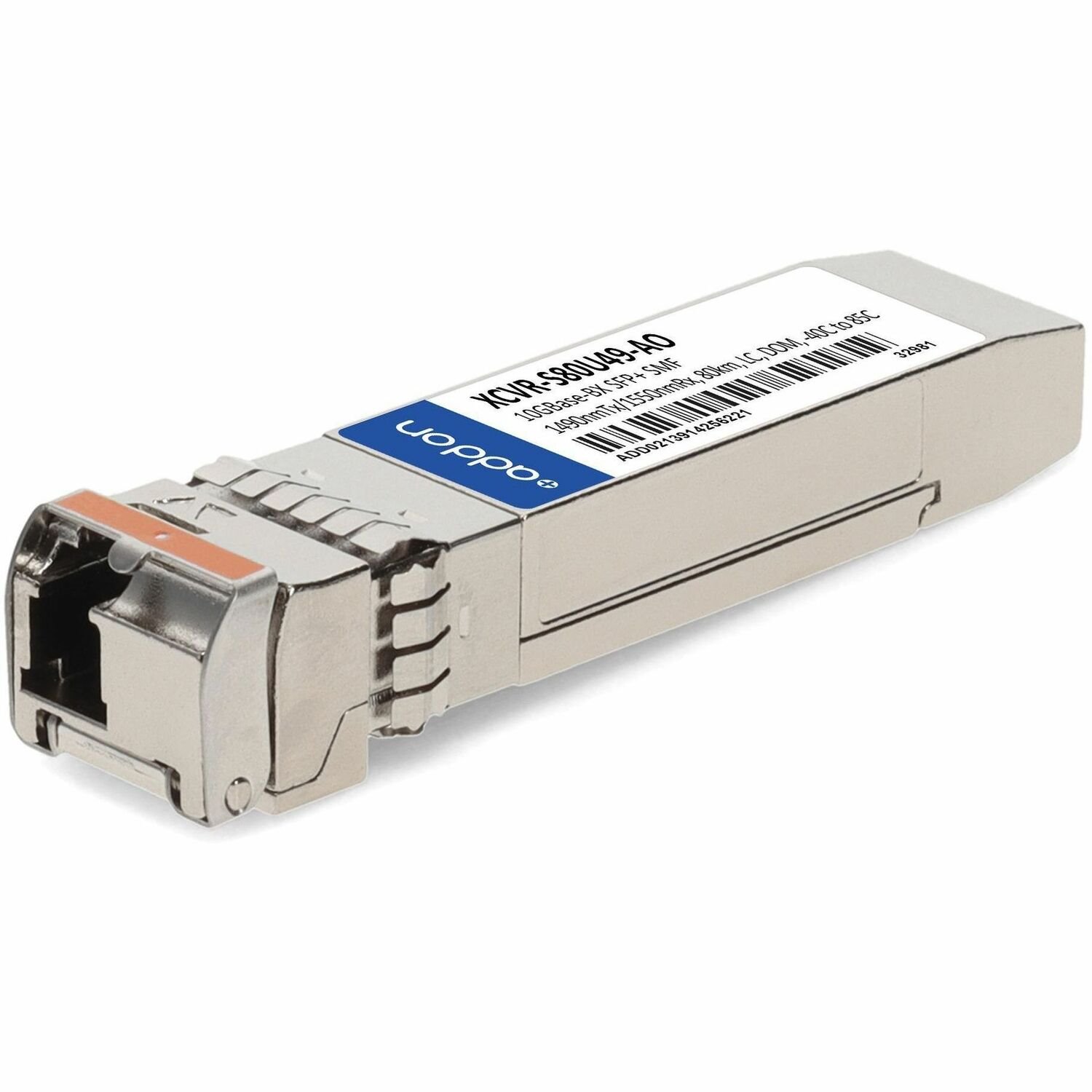 AddOn Ciena&reg; XCVR-S80U49 Compatible TAA 10GBase-BX SFP+ Transceiver (SMF, 1490nmTx/1550nmRx, 80km, LC, DOM, -40 to 85C)
