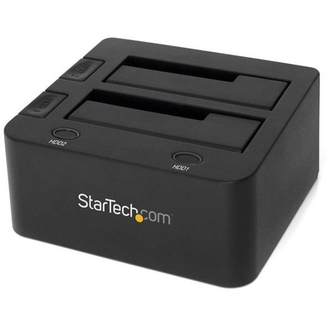 StarTech.com Dual-Bay USB 3.0 to SATA Hard Drive Docking Station, 2.5/3.5" SATA I/II/III, SSD/HDD Dock, USB Hard Drive Bay, Top-Loading