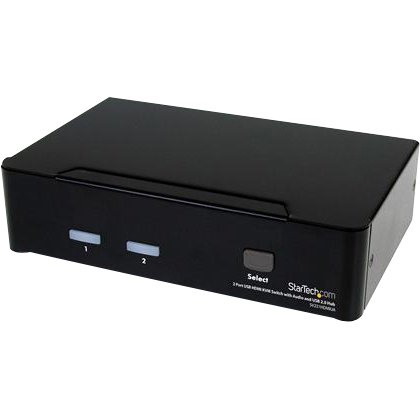 StarTech.com 2-Port USB HDMI KVM Switch with Audio and USB 2.0 Hub