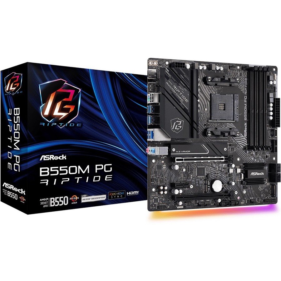 ASRock B550M PG Riptide Desktop Motherboard - AMD B550 Chipset - Socket AM4 - Micro ATX