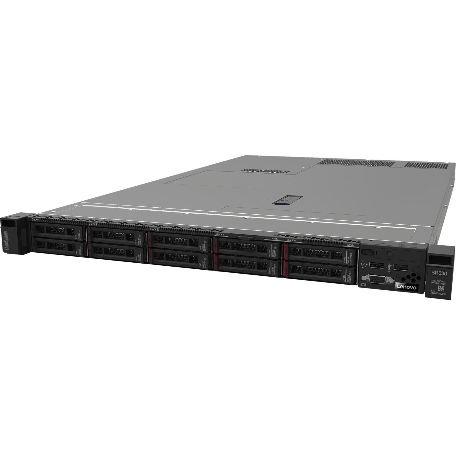 Lenovo ThinkSystem SR630 7X02A0BTAU 1U Rack Server - 1 Xeon Silver 4208 2.10 GHz - 16 GB RAM - Serial ATA/600, 12Gb/s SAS Controller