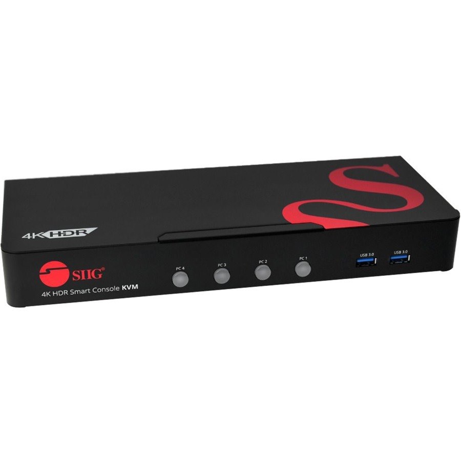 SIIG 4-Port HDMI 4K60Hz HDR Smart Console KVM Switch with USB 3.0 Multi-Media