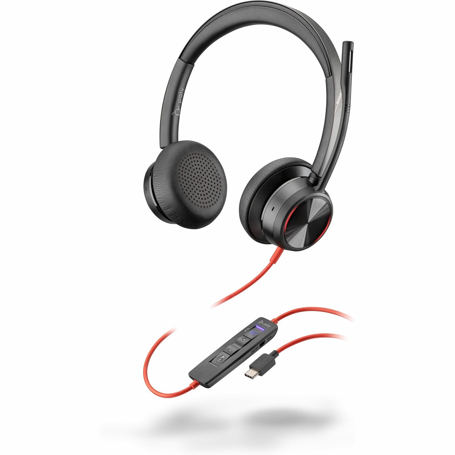 Poly Blackwire 8225 Bedraad Op het oor, Over het hoofd Stereo Headset - Zwart