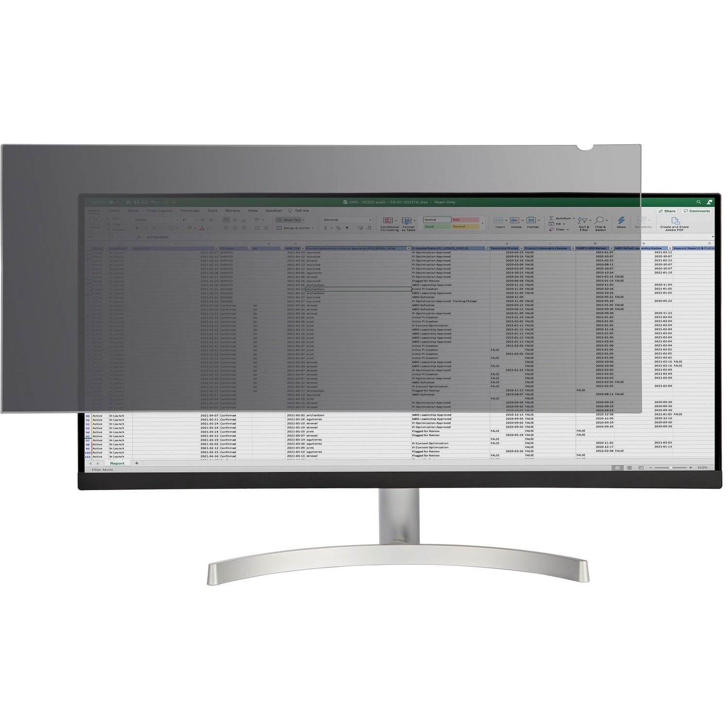 StarTech.com Monitor Privacy Screen for 34 inch Ultrawide Display, 21:9 Widescreen Computer Screen Security Filter, Blue Light Reducing