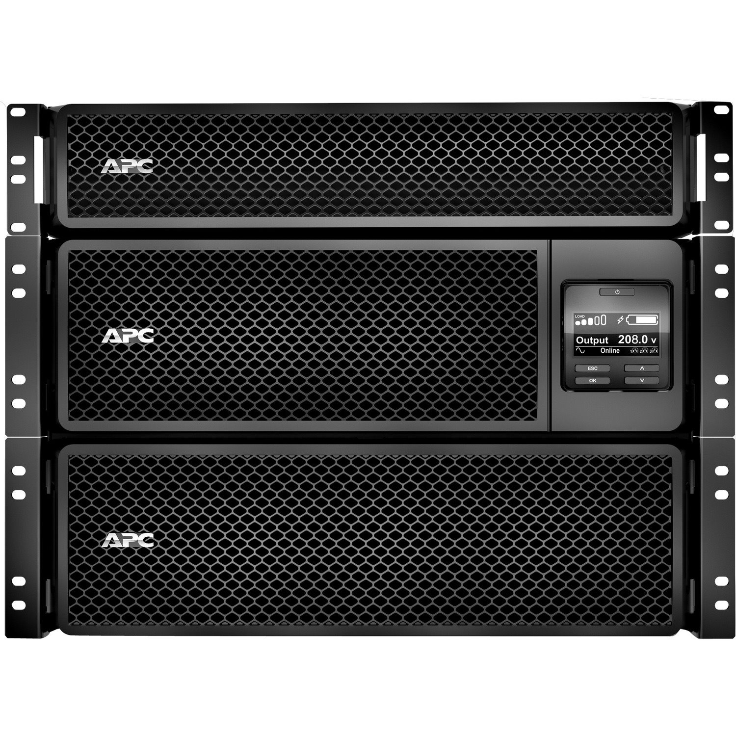 APC Smart-UPS On-Line, 8kVA/8kW, Rackmount 8U, 208V, 12x 5-20R+4x L6-20R+1x L6-30R NEMA, Network Card+SmartSlot, W/transformer 208V to 120V,W/rail kit