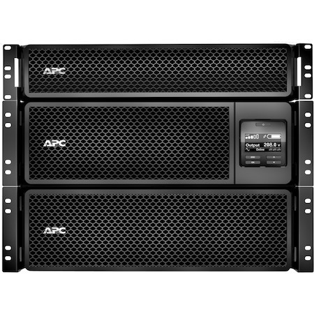 APC Smart-UPS On-Line, 8kVA/8kW, Rackmount 8U, 208V, 12x 5-20R+4x L6-20R+1x L6-30R NEMA, Network Card+SmartSlot, W/transformer 208V to 120V,W/rail kit