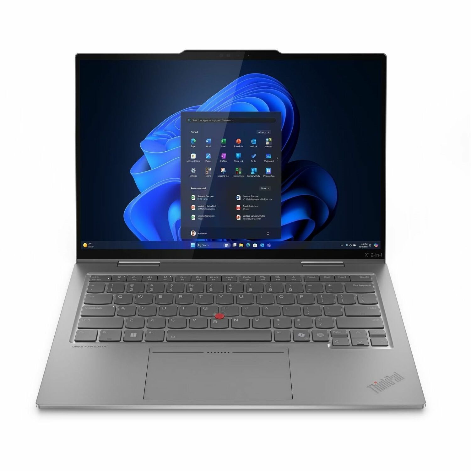 Lenovo Thinkpad X1 Gen 10 21Q0001YAU 14" Touchscreen Convertible 2 in 1 Notebook - WUXGA - Intel Core Ultra 7 255U - Intel Evo Platform - 32 GB - 512 GB SSD - Grey