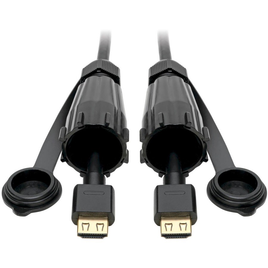 Eaton Tripp Lite Series High-Speed HDMI Cable (M/M) - 4K 60 Hz, HDR, Industrial, IP68, Hooded Connectors, Black, 12 ft.