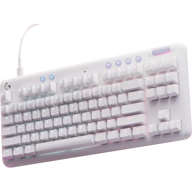 Logitech G Aurora G713 Gaming Keyboard - Cable Connectivity - USB Interface - RGB LED - English (UK) - QWERTY Layout - White