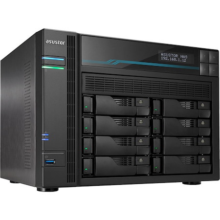 ASUSTOR Lockerstor 8 AS6508T 8 x Total Bays SAN/NAS Storage System - 4 GB Flash Memory Capacity Atom C3538 Quad-core (4 Core) 2.10 GHz - 8 GB RAM - DDR4 SDRAM Desktop