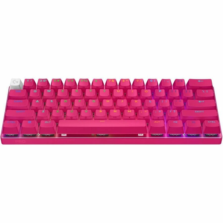Logitech G PRO X 60 Gaming-toetsenbord - Compact - Bedraad/draadloos Verbinding - USB 2.0 type A Interface - RGB LED - Engels (US) - QWERTY indeling - Magenta