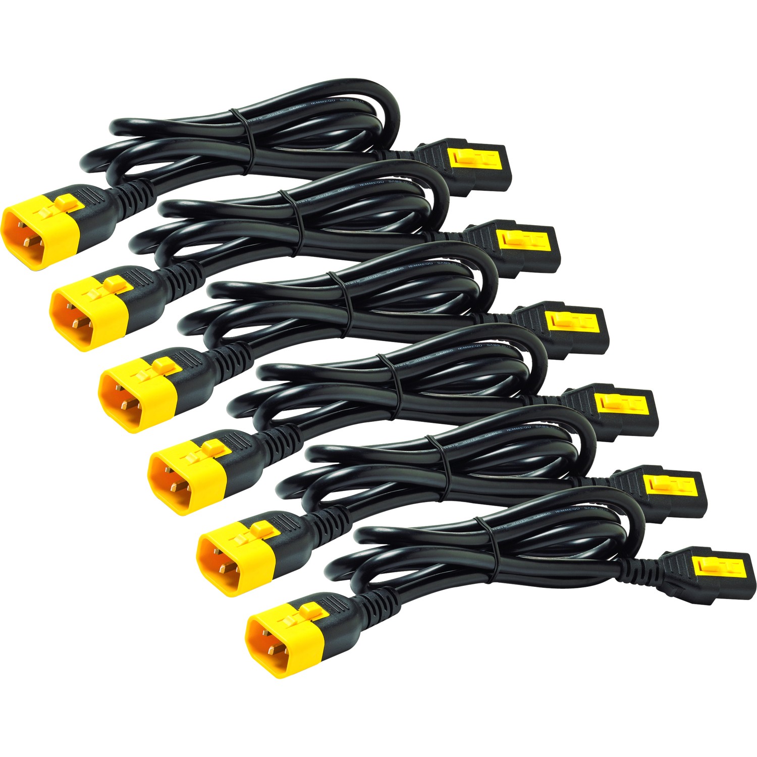 APC (AP8706S-WW) POWER CORD KIT (6 EA), LOCKING, C13 TO C14, 1.8M BLACK