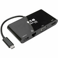 Eaton Tripp Lite Series USB-C Multiport Adapter - 4K HDMI, VGA, USB 3.x (5Gbps) Hub Port, GbE, HDCP, Black