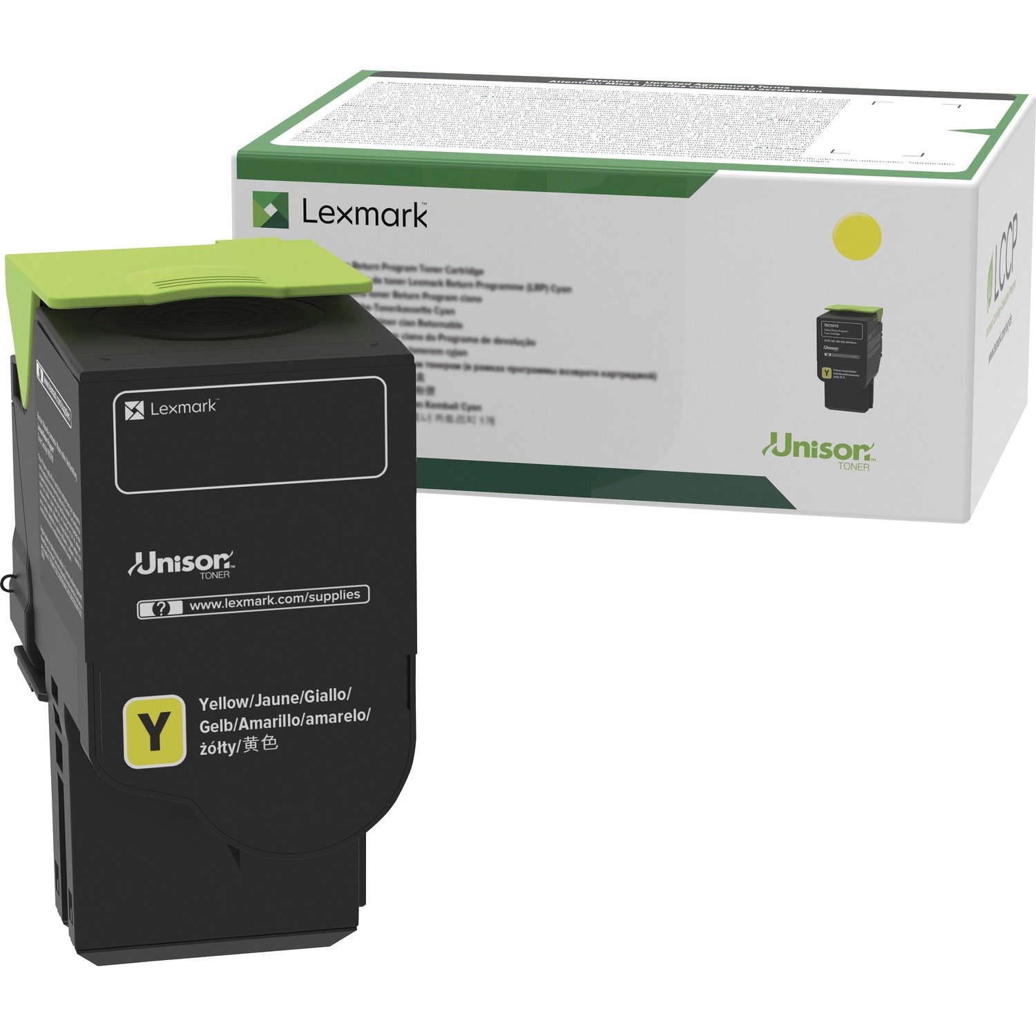 Lexmark Unison Original High Yield Laser Toner Cartridge - Yellow - 1 Each