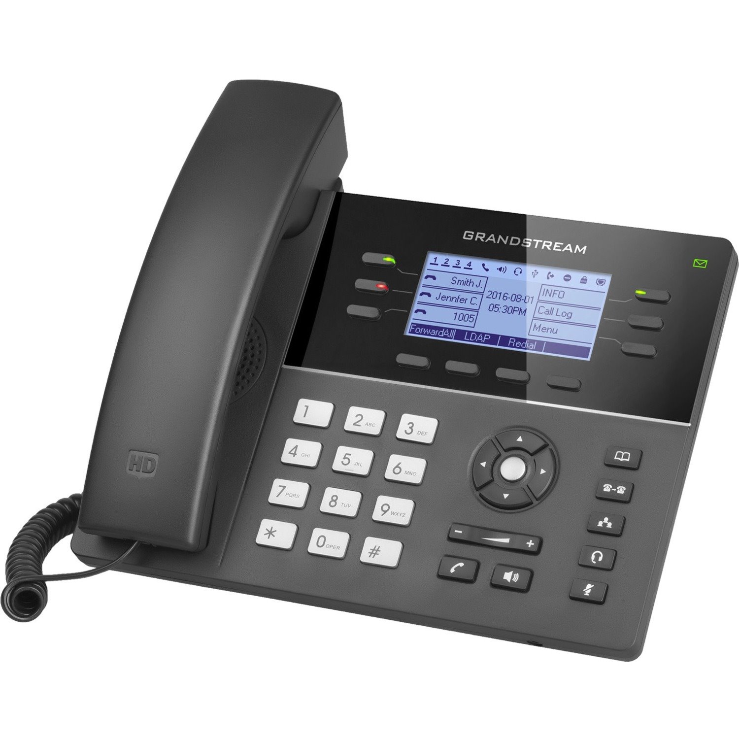 Grandstream GXP1760W IP Phone - Corded/Cordless - Wi-Fi - Desktop - Black