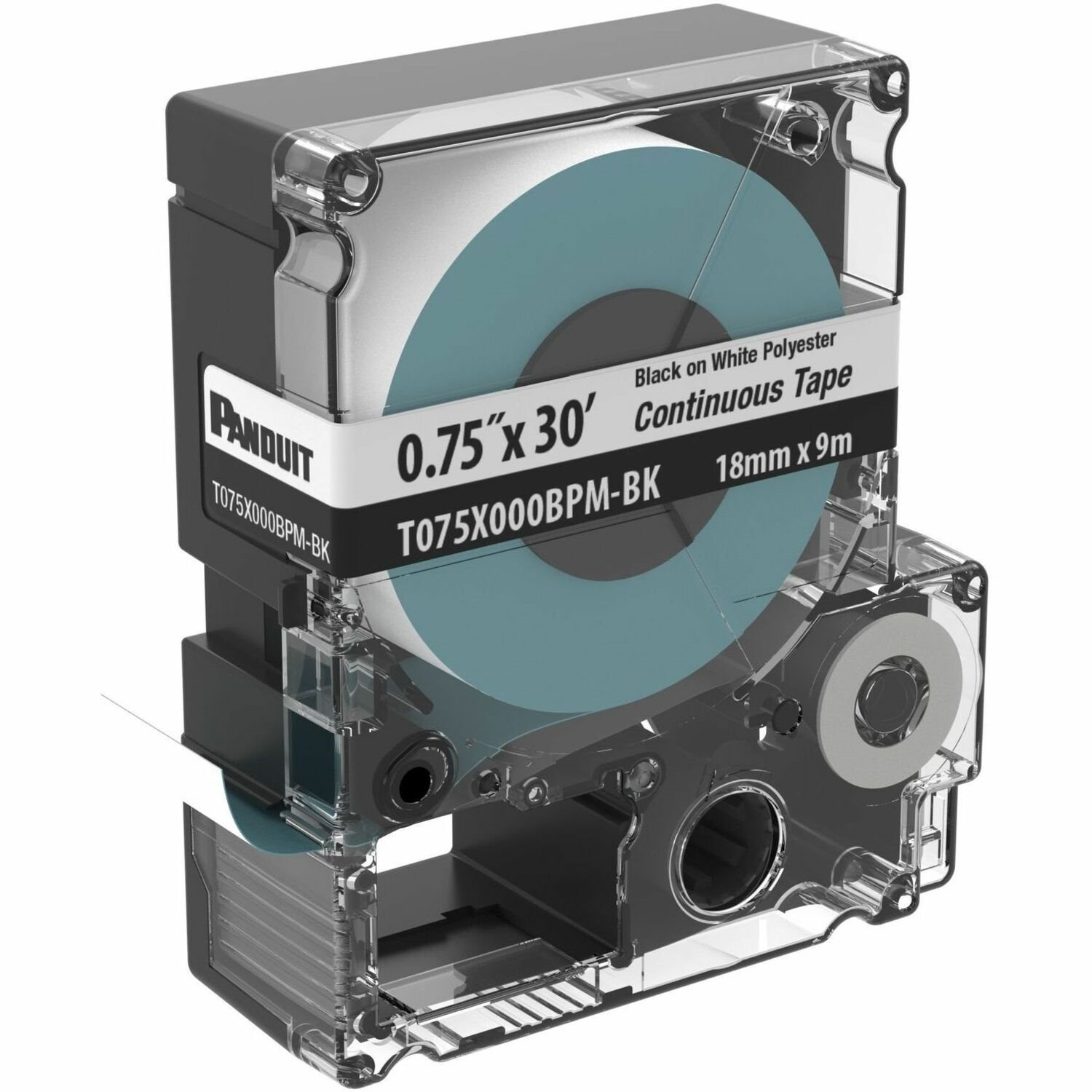 Panduit PXE Cassette, Continuous Tape, Polyester, .75" W x 30' L, BL/WH
