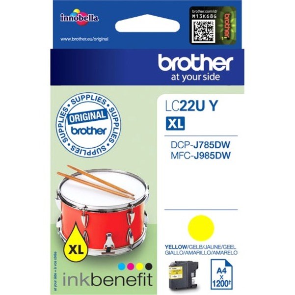 Brother LC22UY Original Inkjet Ink Cartridge - Yellow Pack
