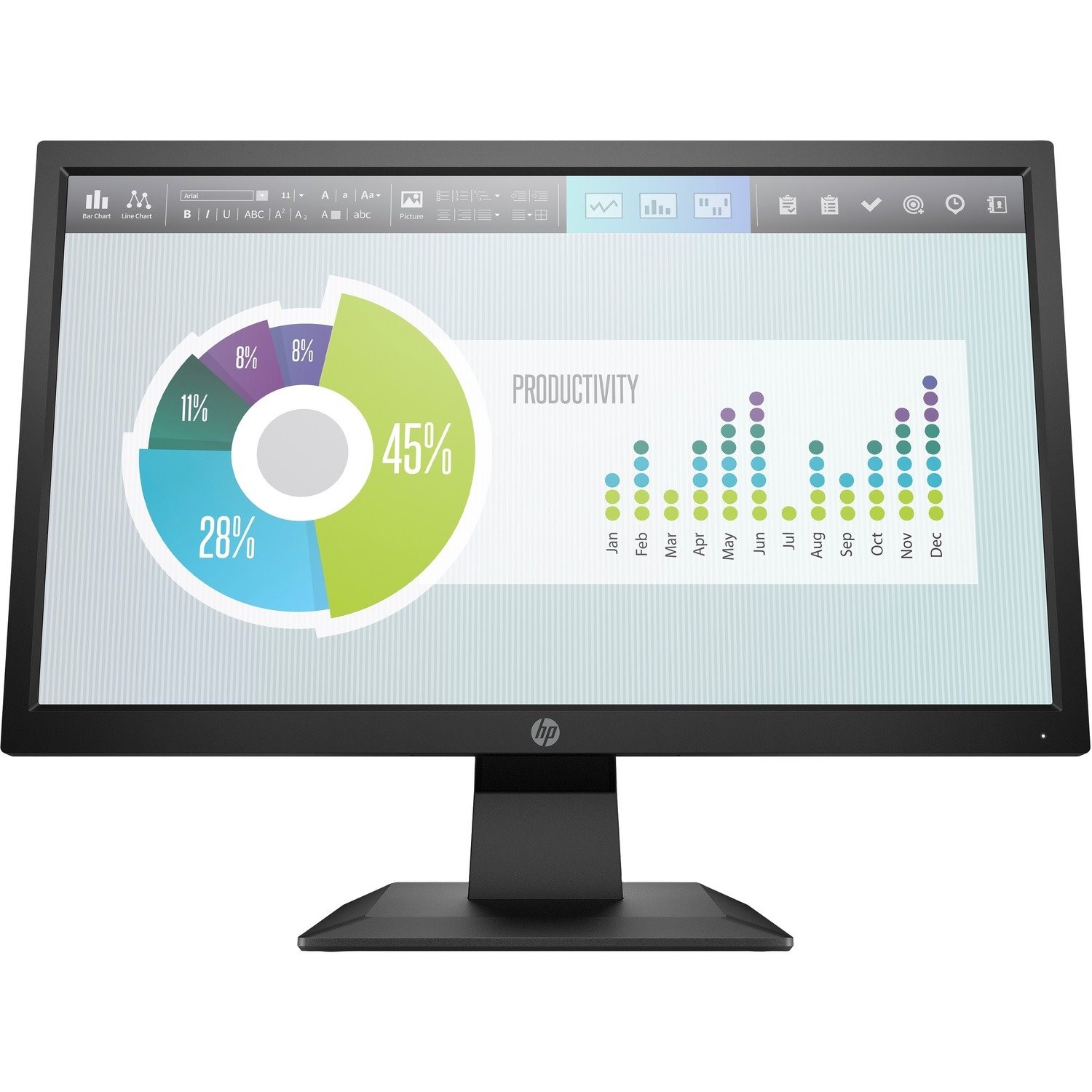 HP P204v 20" Class HD+ LCD Monitor - 16:9