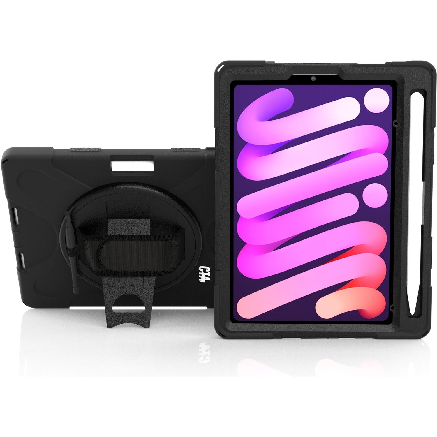 CTA Digital Protective Case with Built-in 360 Rotatable Grip Kickstand for iPad Mini 6