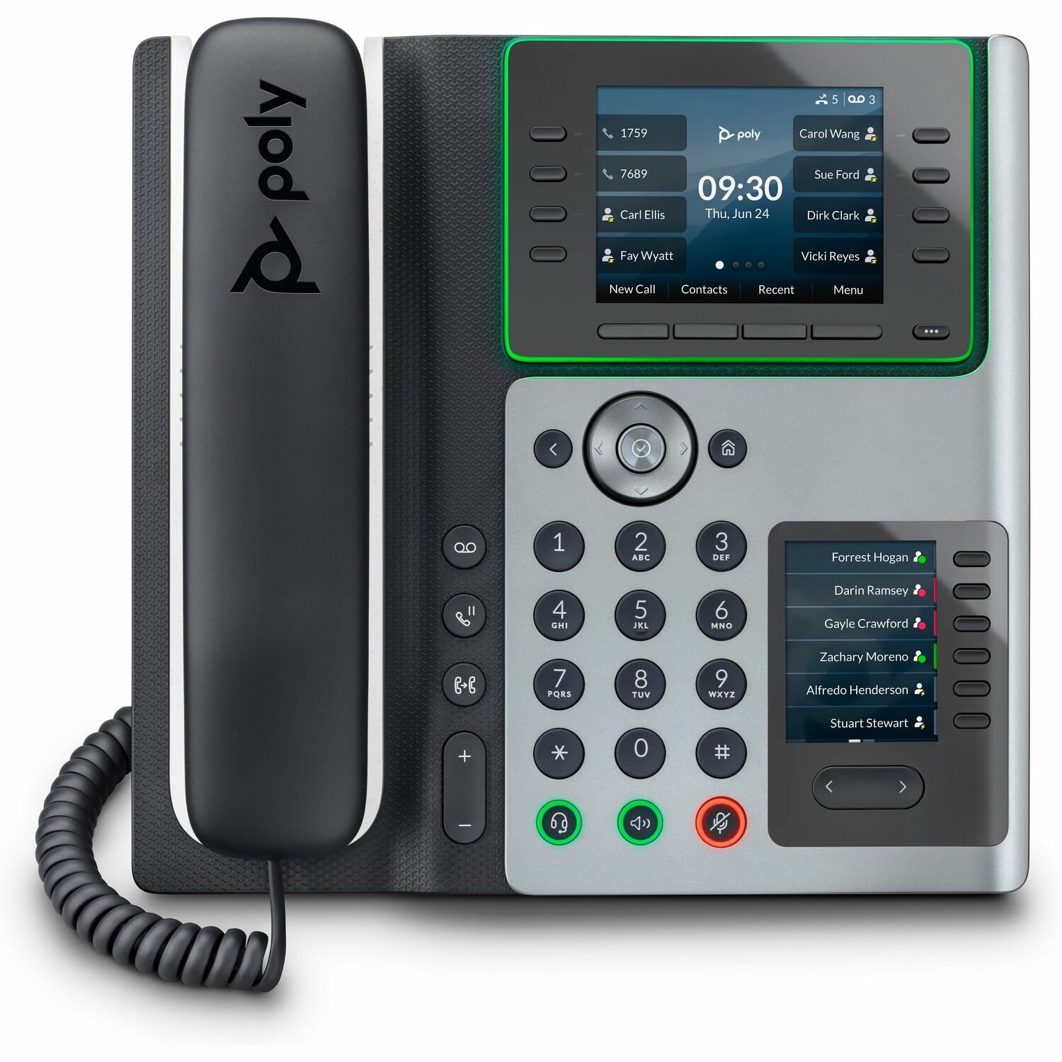 Poly Edge IP Phone - Corded - Corded - Desktop - Black - TAA Compliant